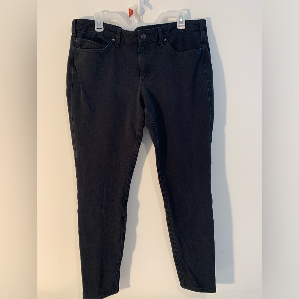 Carhartt Womens Slim Fit Size 16 Tall Black Work Jeans Pockets Work Wear Casual